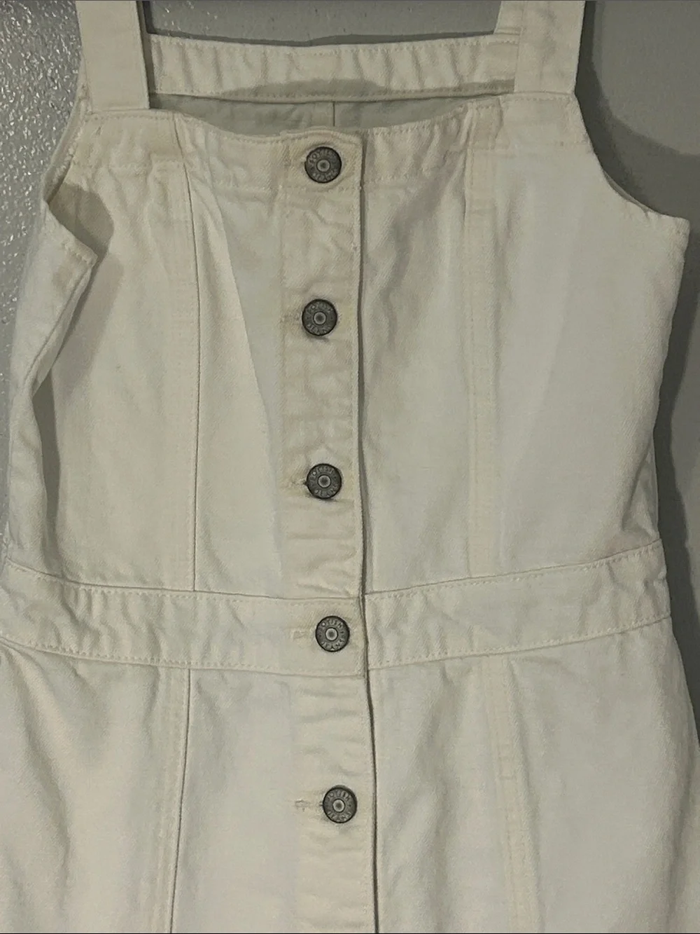 Boyish White Button-Front Mini Dress